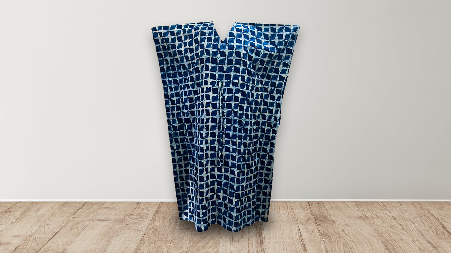 Block Print Kimono Dress Kaftan