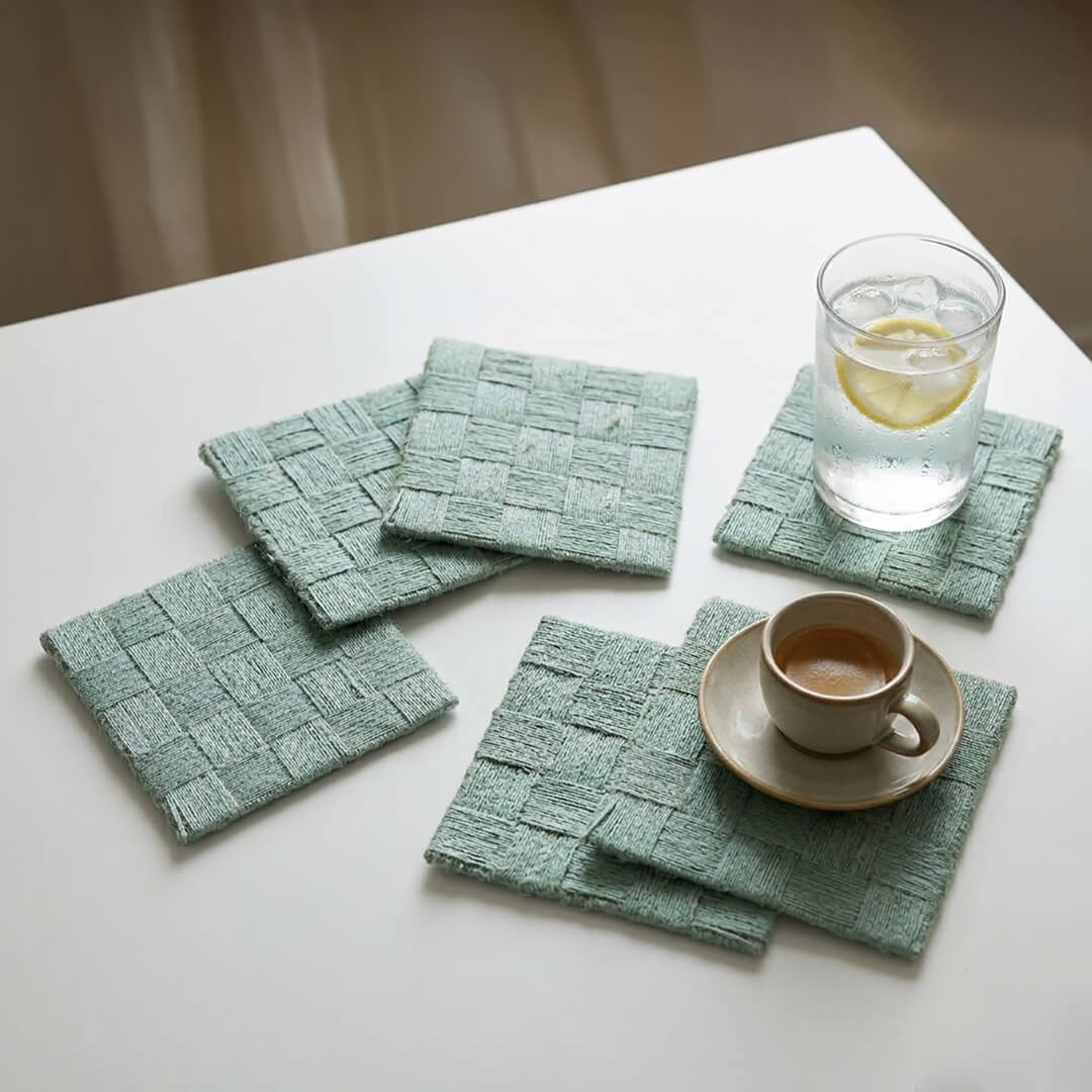 Coaster and Placemat Set - Check weave
