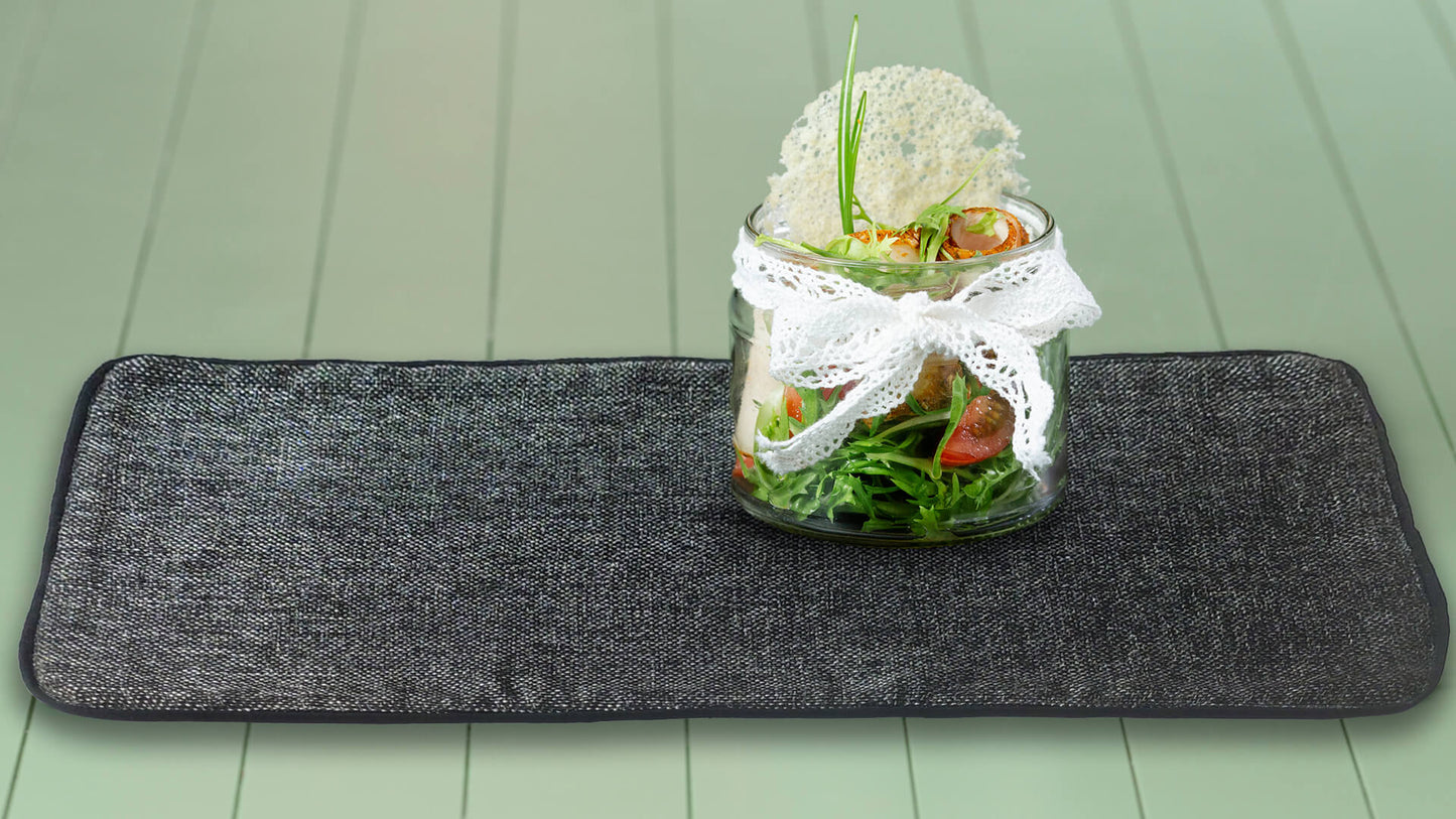 Jute and Cotton Double Sided Placemats - Dark Gray
