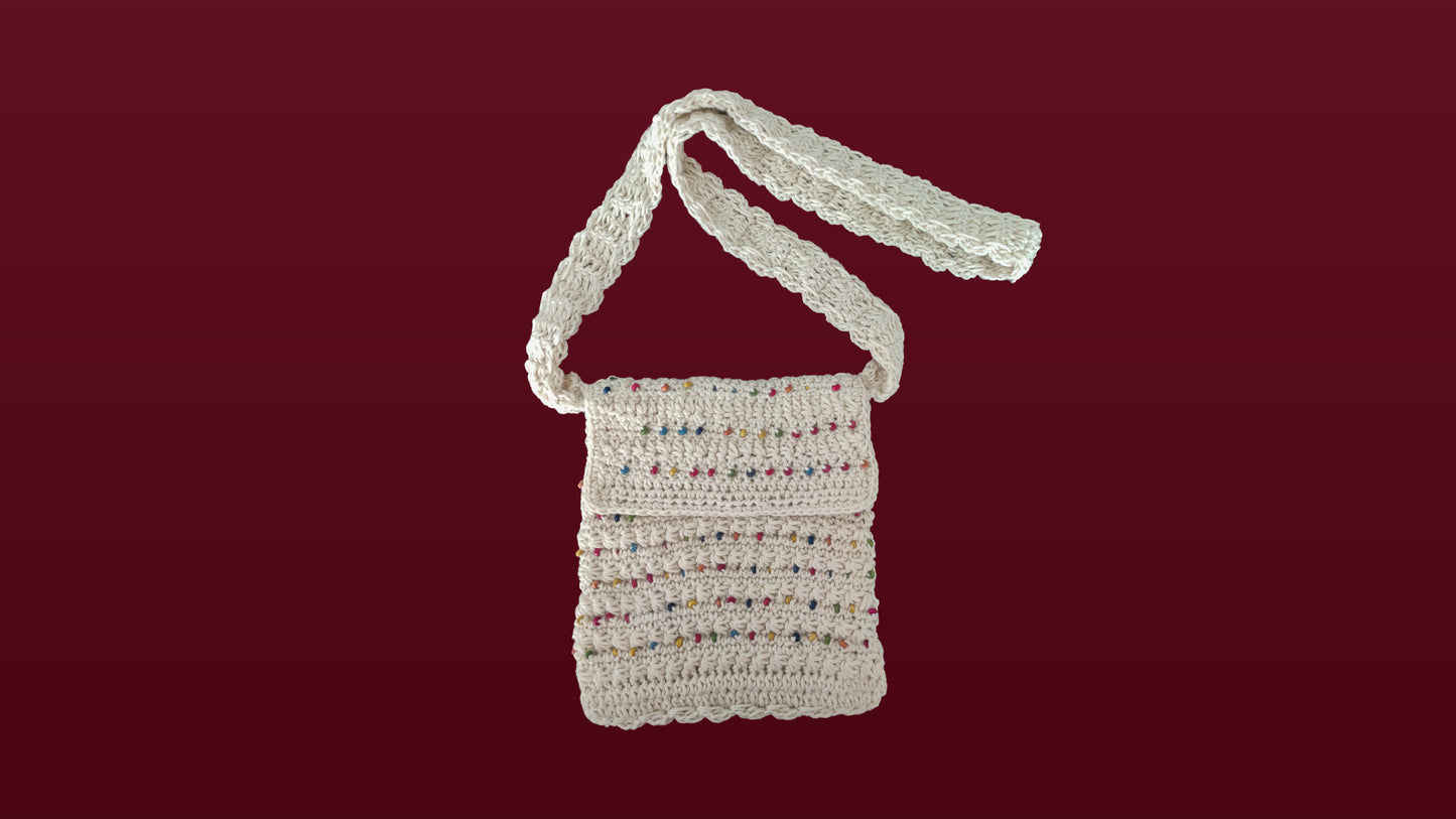 Crochet Beaded Sling Bag