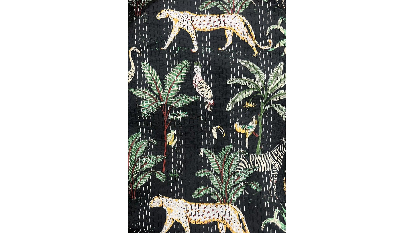 Black Cream Tiger Dohar Kantha All - Over Double