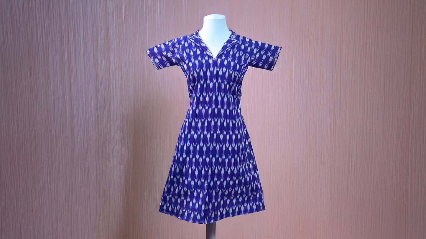 Ikkat Midi Purple Dress