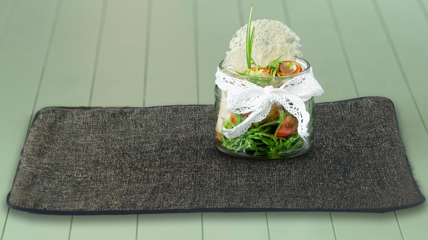Jute and Cotton Double Sided Placemats - Jute Black
