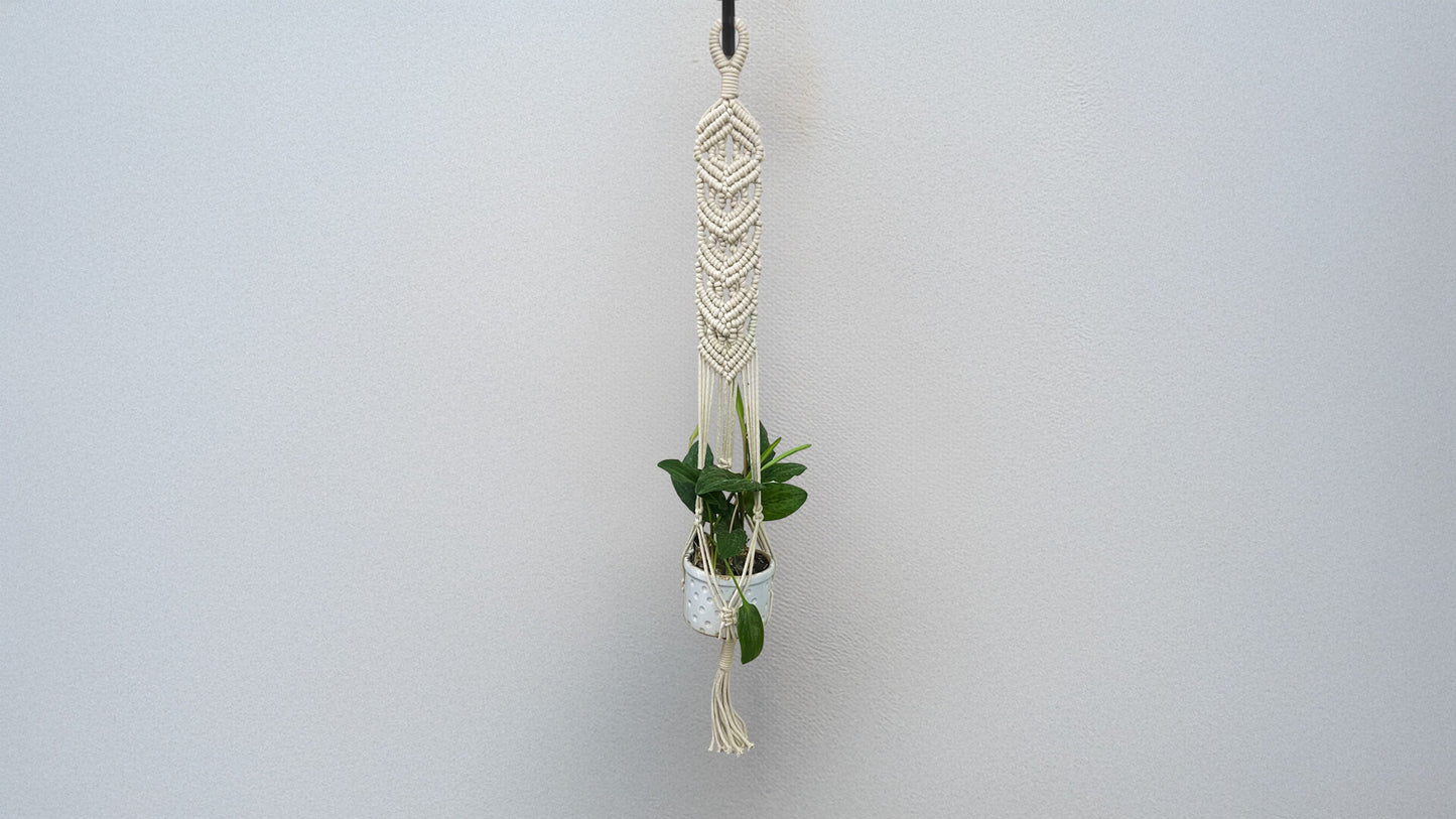 Macrame Planter Overlapping Diamond Design