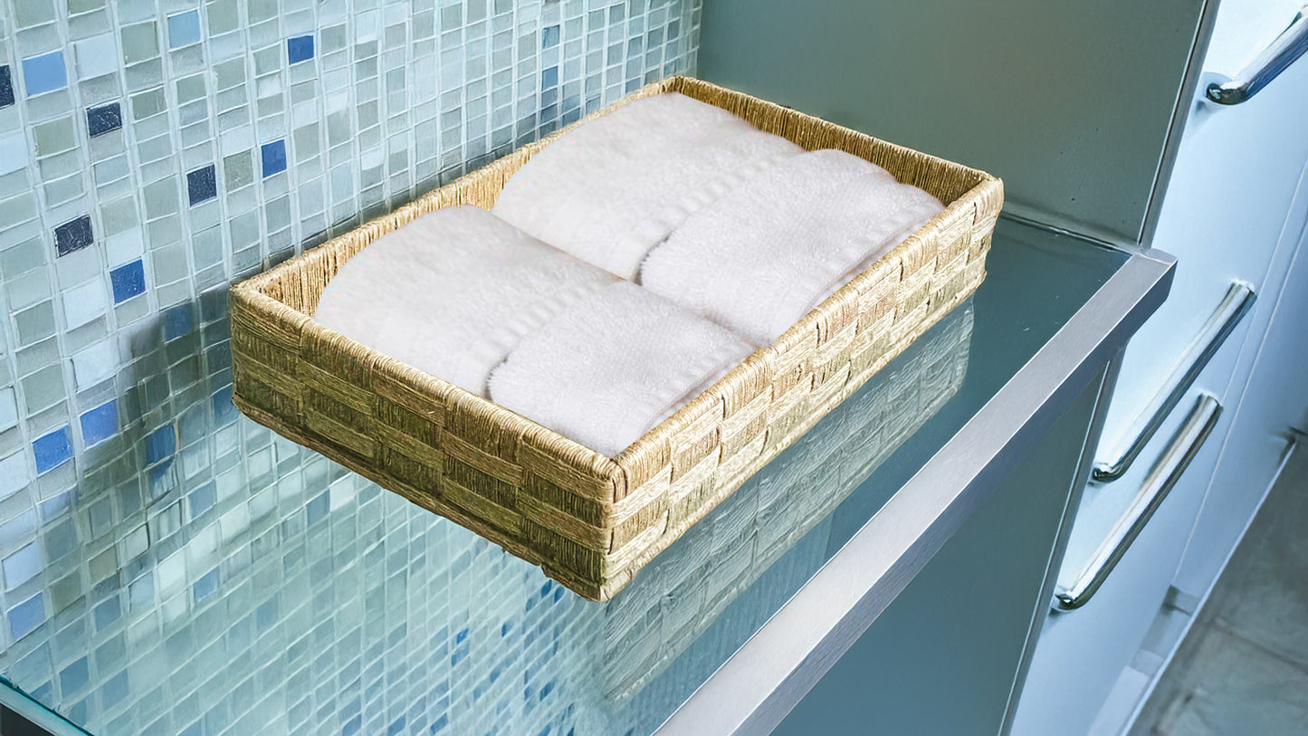 Jute Wrapped Multipurpose Trays - Check Pattern