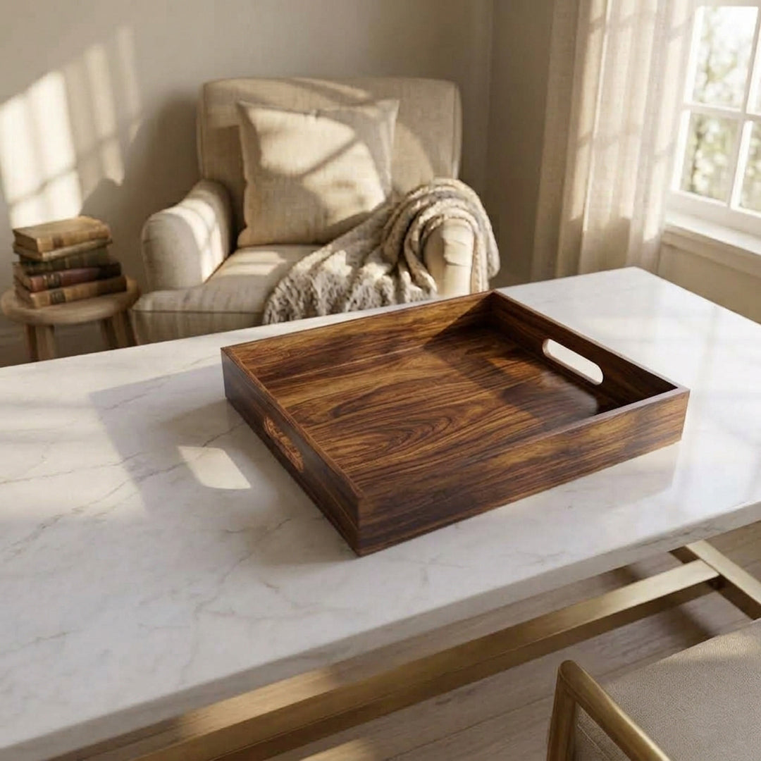 Square Tray in Sheesham Wood