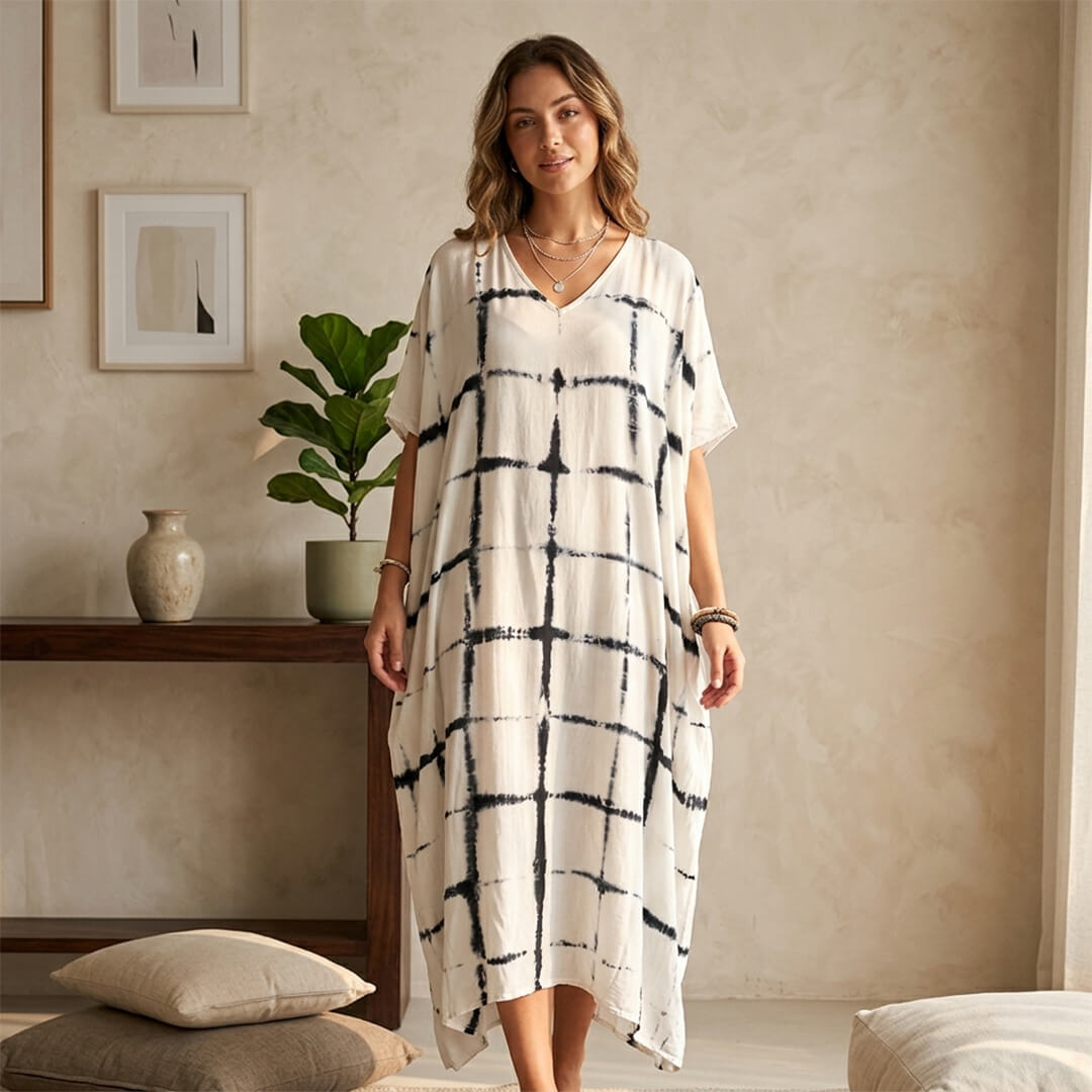 Tie and Dye Printed Long Maxi Gown Kaftan