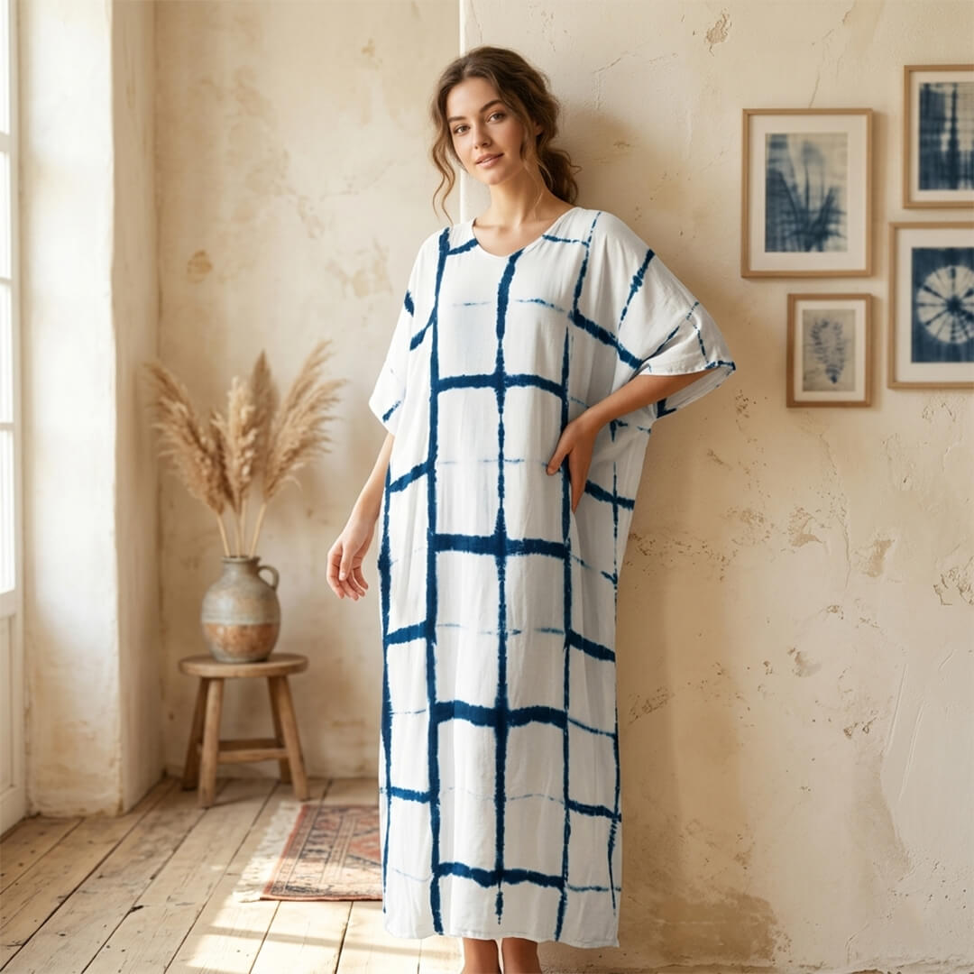 Tie and Dye Printed Long Maxi Gown Kaftan