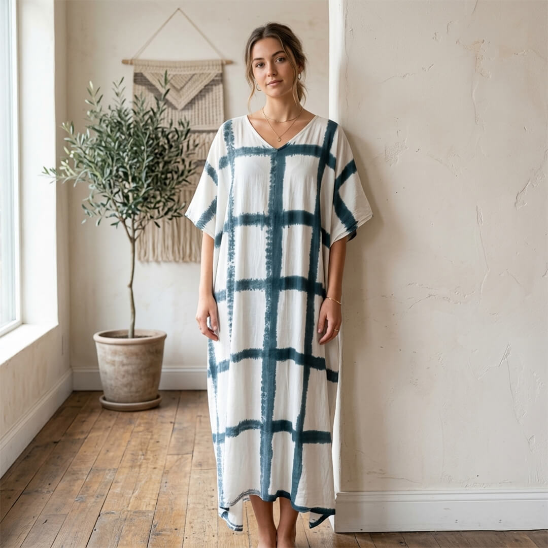 Tie and Dye Printed Long Maxi Gown Kaftan