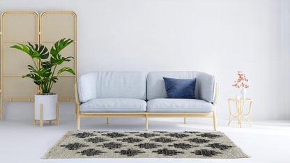 Beige and Black Dhurrie