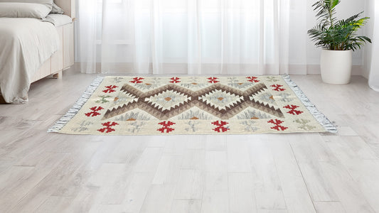 Beige and Brown Dhurrie