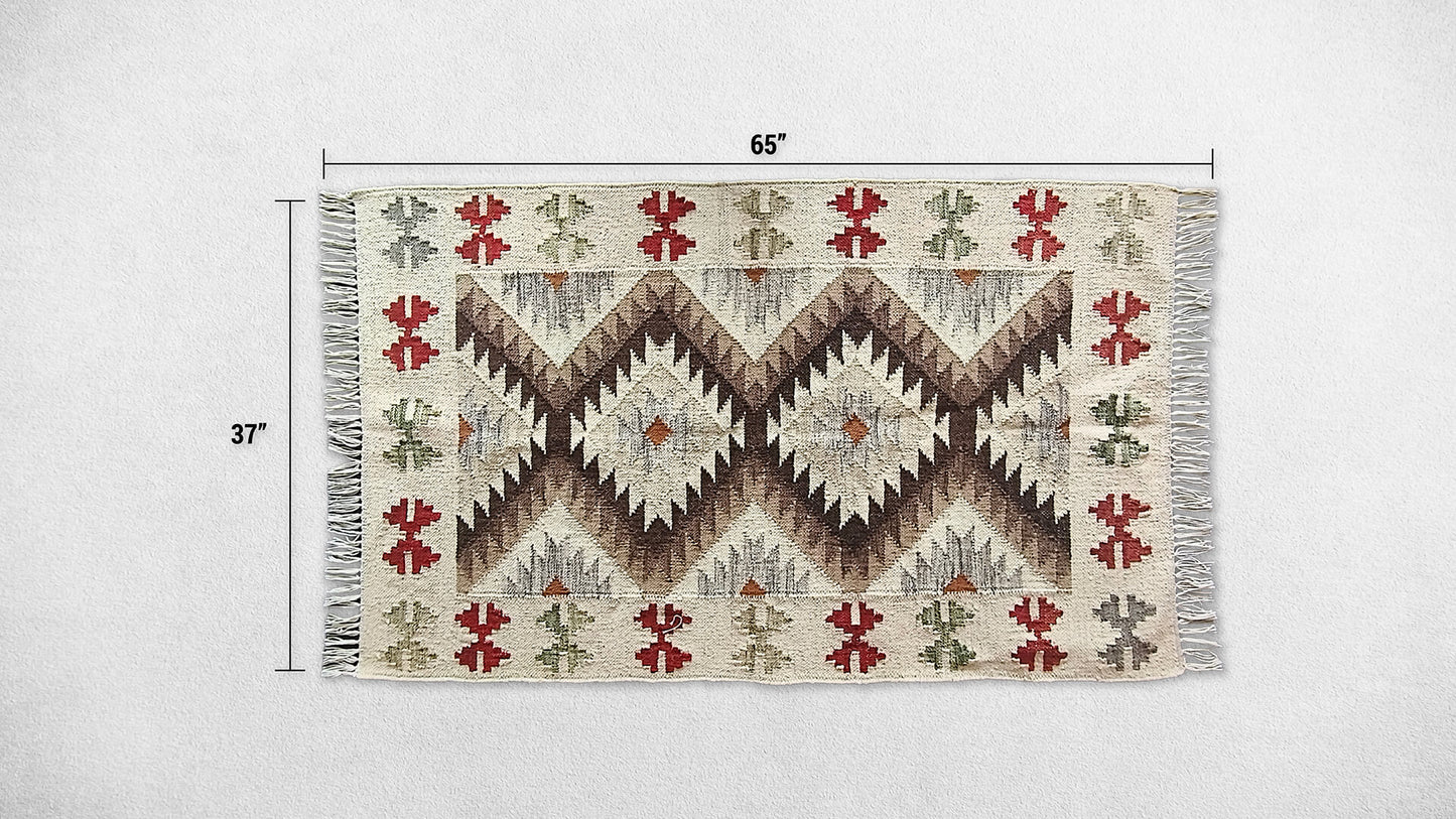 Beige and Brown Dhurrie