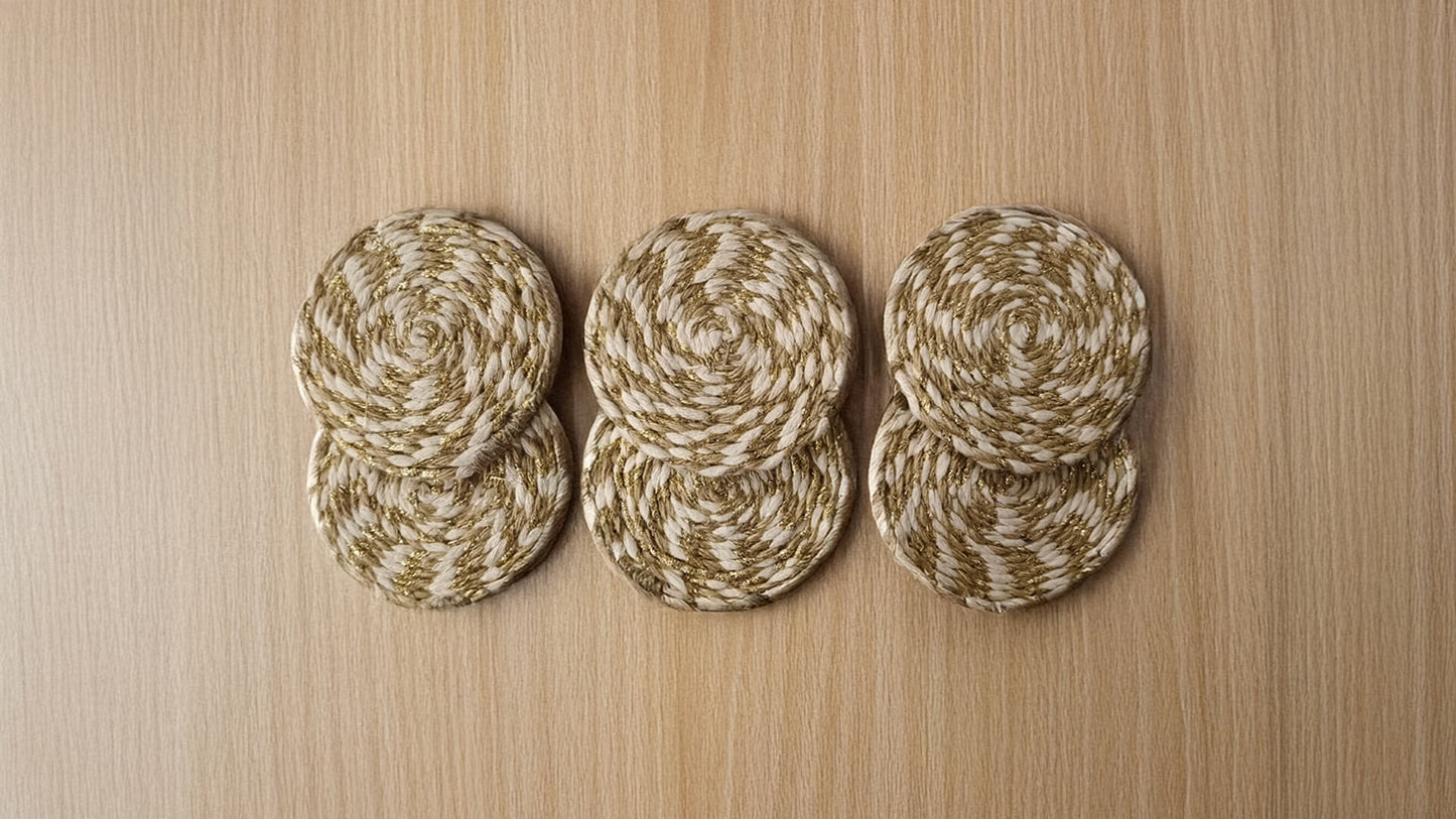 Thread and Zari Coasters
