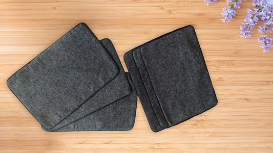 Jute and Cotton Double Sided Placemats - Dark Gray