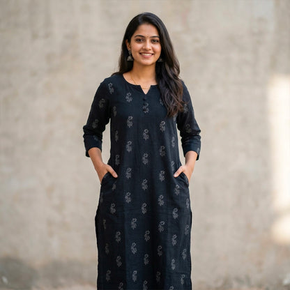 Cotton Kurta with Pockets