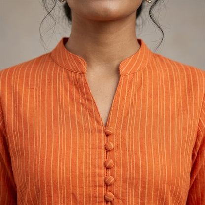 Cotton Kurti with Tricolour Kantha