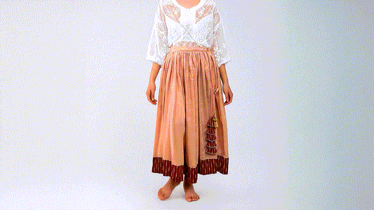 Ghaghra Skirt with Ikkat Border