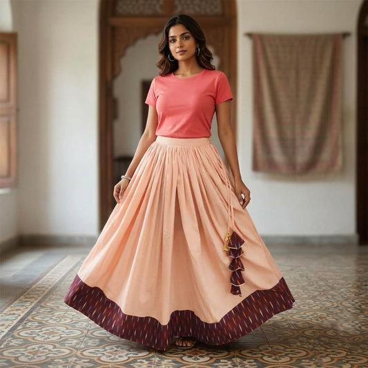 Ghaghra Skirt with Ikkat Border