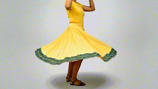 Ghaghra Skirt with Ikkat Border