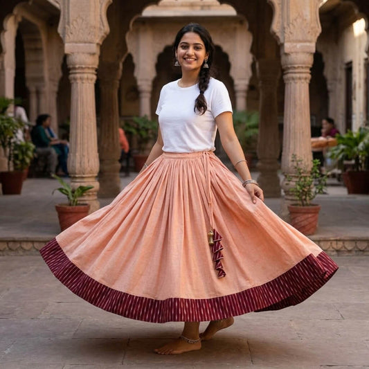 Ghaghra Skirt with Ikkat Border