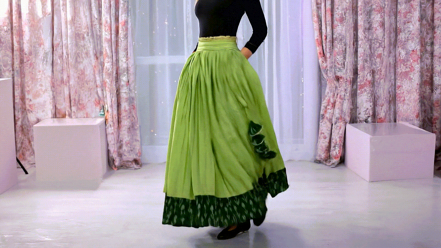 Ghaghra Skirt with Ikkat Border