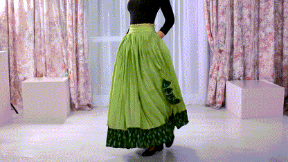 Ghaghra Skirt with Ikkat Border