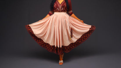Ghaghra Skirt with Ikkat Border