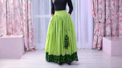 Ghaghra Skirt with Ikkat Border