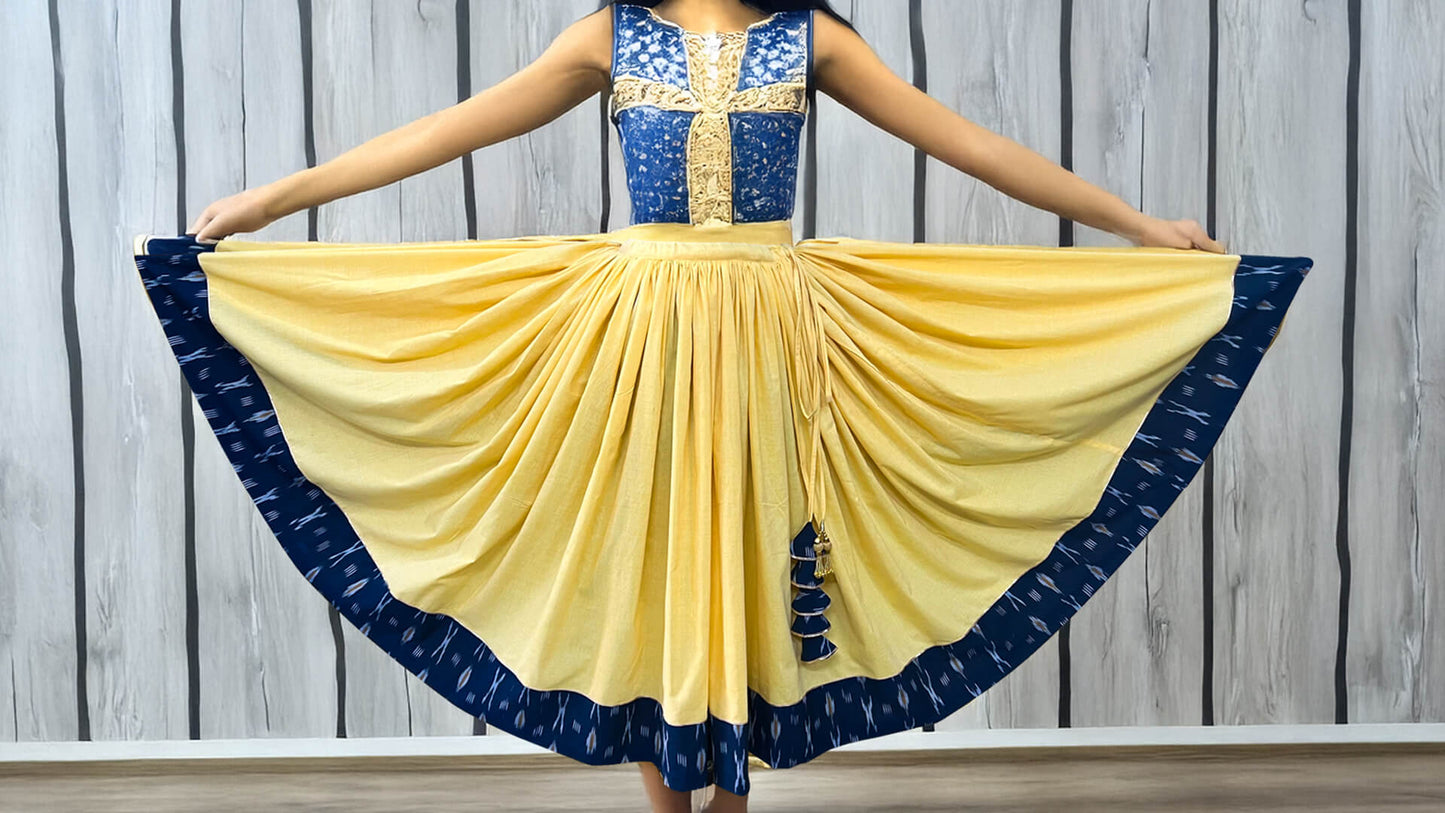 Ghaghra Skirt with Ikkat Border