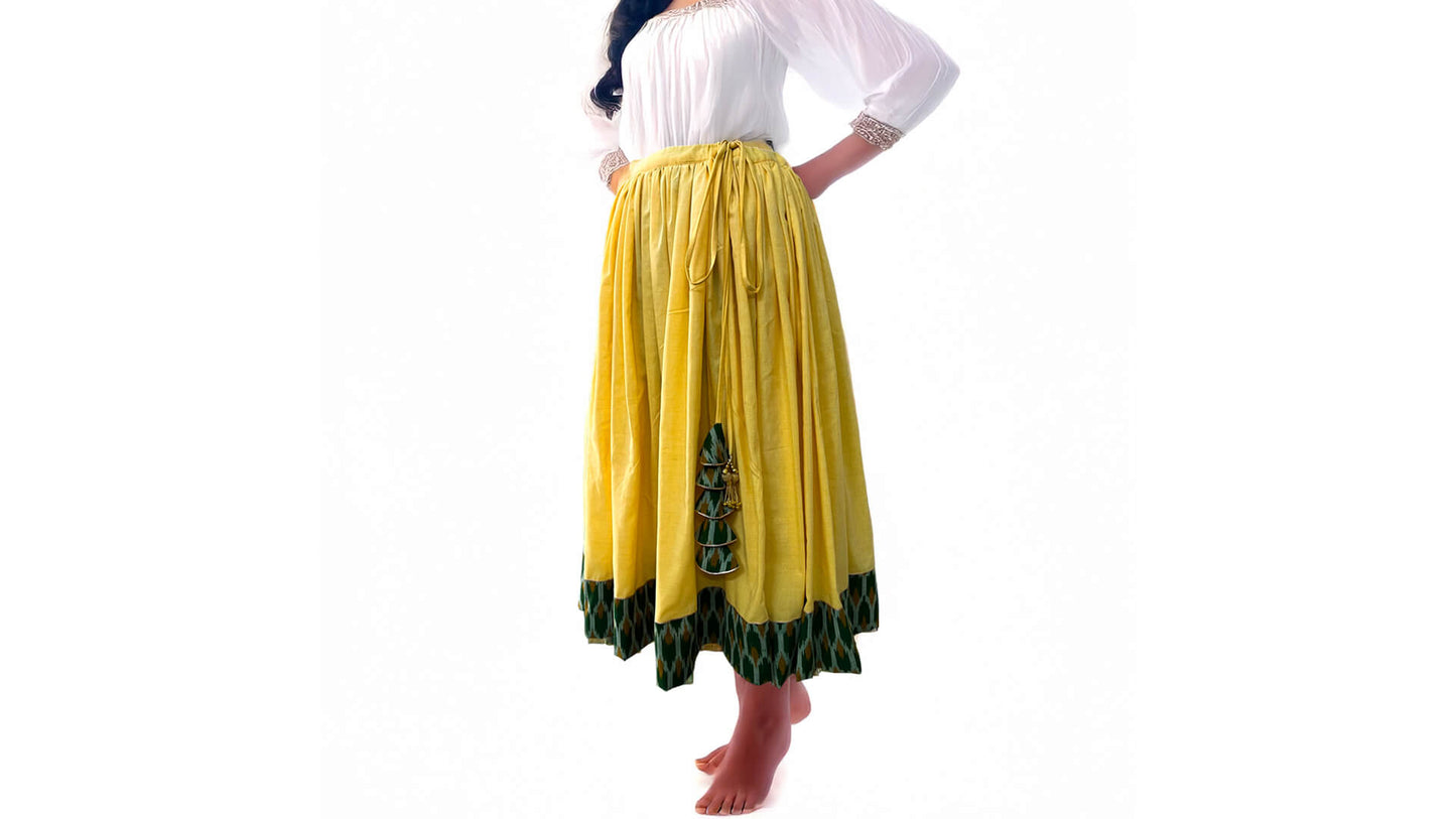 Ghaghra Skirt with Ikkat Border
