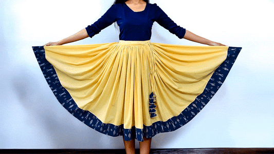 Ghaghra Skirt with Ikkat Border