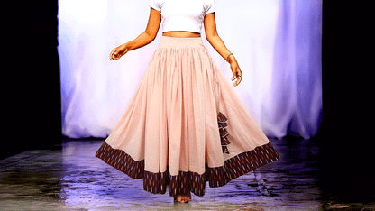 Ghaghra Skirt with Ikkat Border