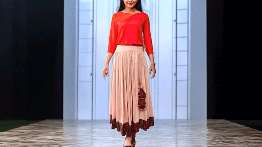 Ghaghra Skirt with Ikkat Border