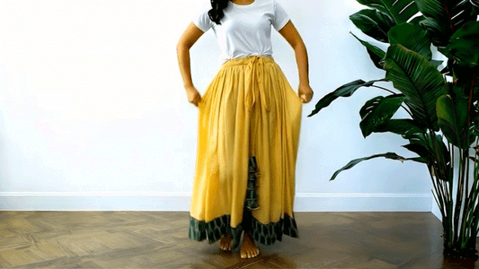 Ghaghra Skirt with Ikkat Border