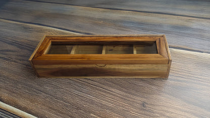 Glass Lid Utility Box in Teak Wood