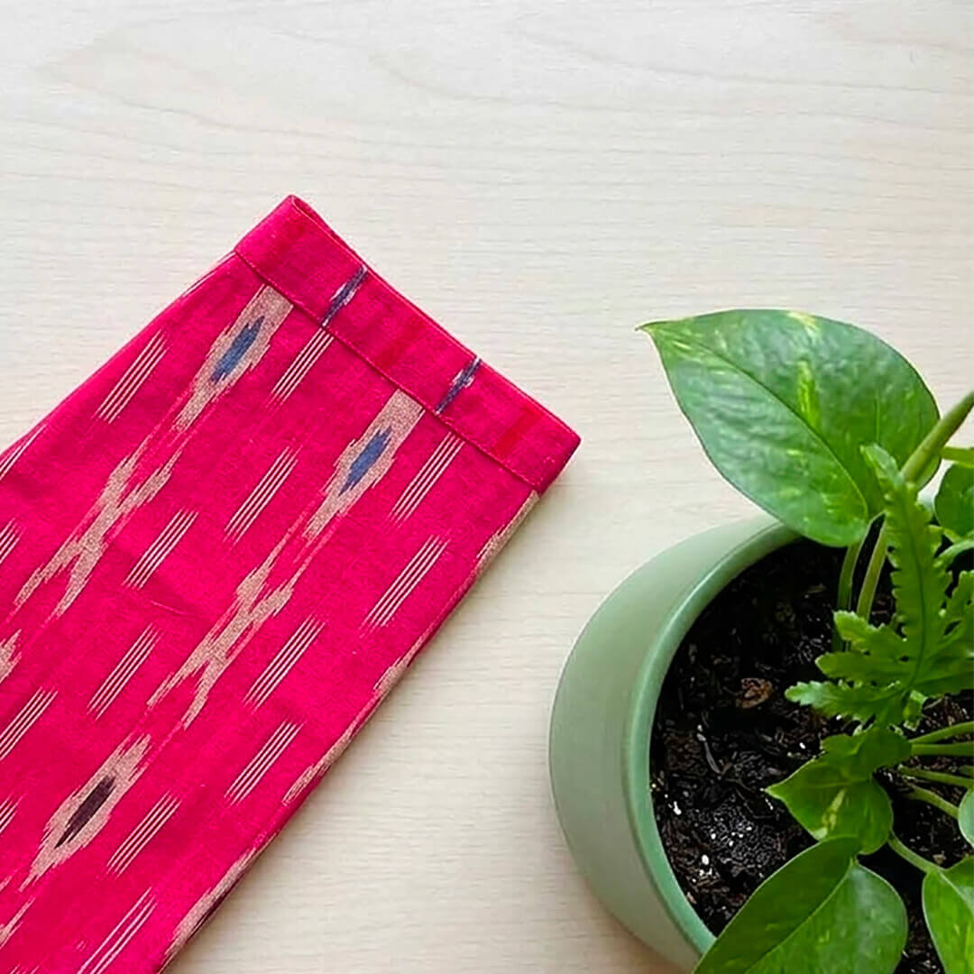 Ikkat Long Kurta Dual Pink Motif