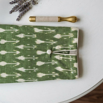 Ikkat Long Kurta in Green