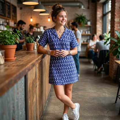 Ikkat Midi Purple Dress