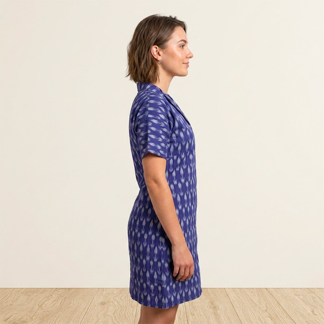Ikkat Midi Purple Dress