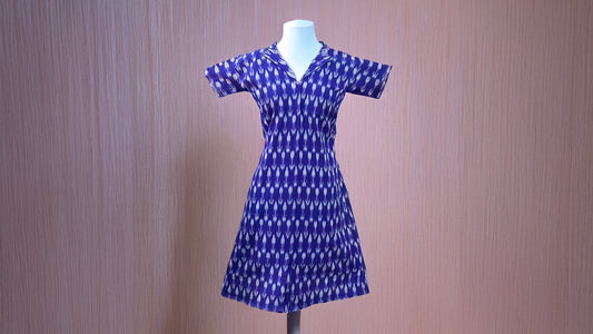 Ikkat Midi Purple Dress