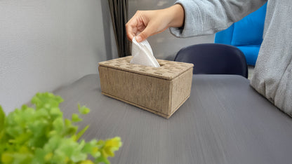 Rectangular Jute Wrapped Tissue Box – Horizontal Check