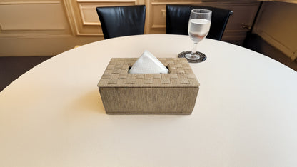 Rectangular Jute Wrapped Tissue Box – Horizontal Check