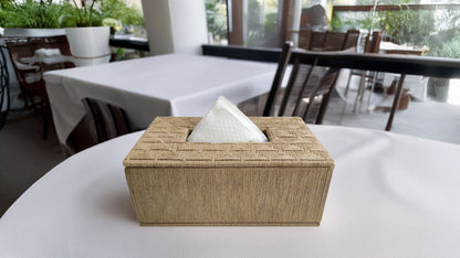 Rectangular Jute Wrapped Tissue Box – Horizontal Mountains