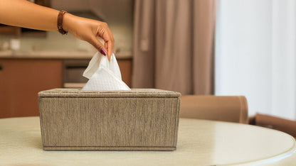 Rectangular Jute Wrapped Tissue Box – Horizontal Mountains