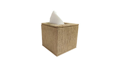 Jute Wrapped Stripes Tissue Box Vertical