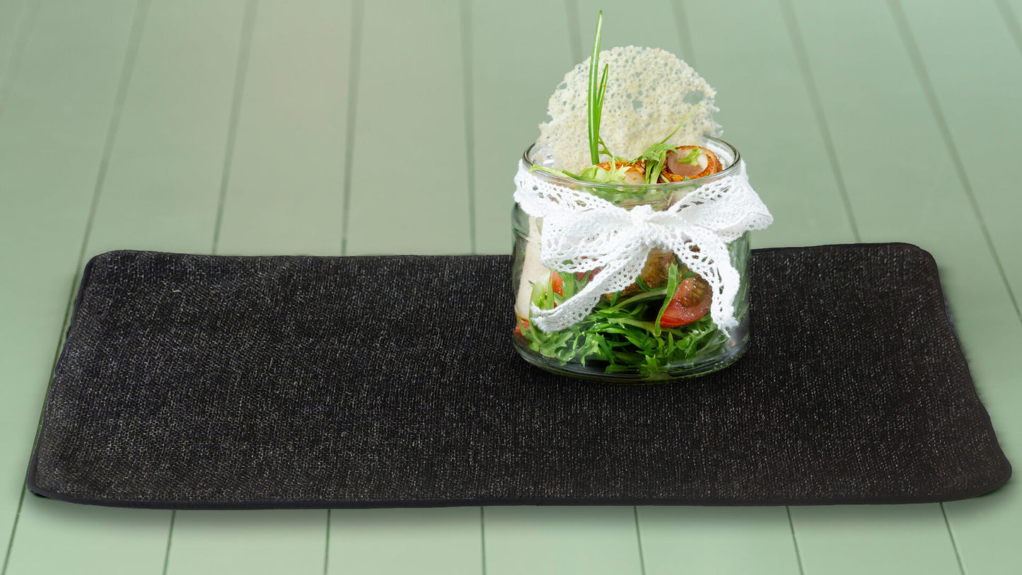 Jute and Cotton Double Sided Placemats - Black