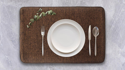 Jute and Cotton Double Sided Placemats - Brown