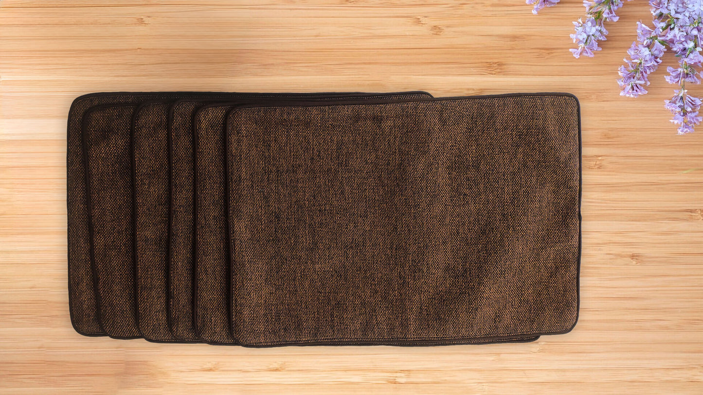 Jute and Cotton Double Sided Placemats - Brown