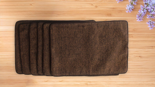 Jute and Cotton Double Sided Placemats - Brown