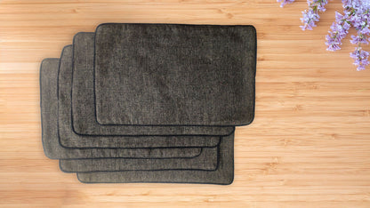 Jute and Cotton Double Sided Placemats - Jute Black